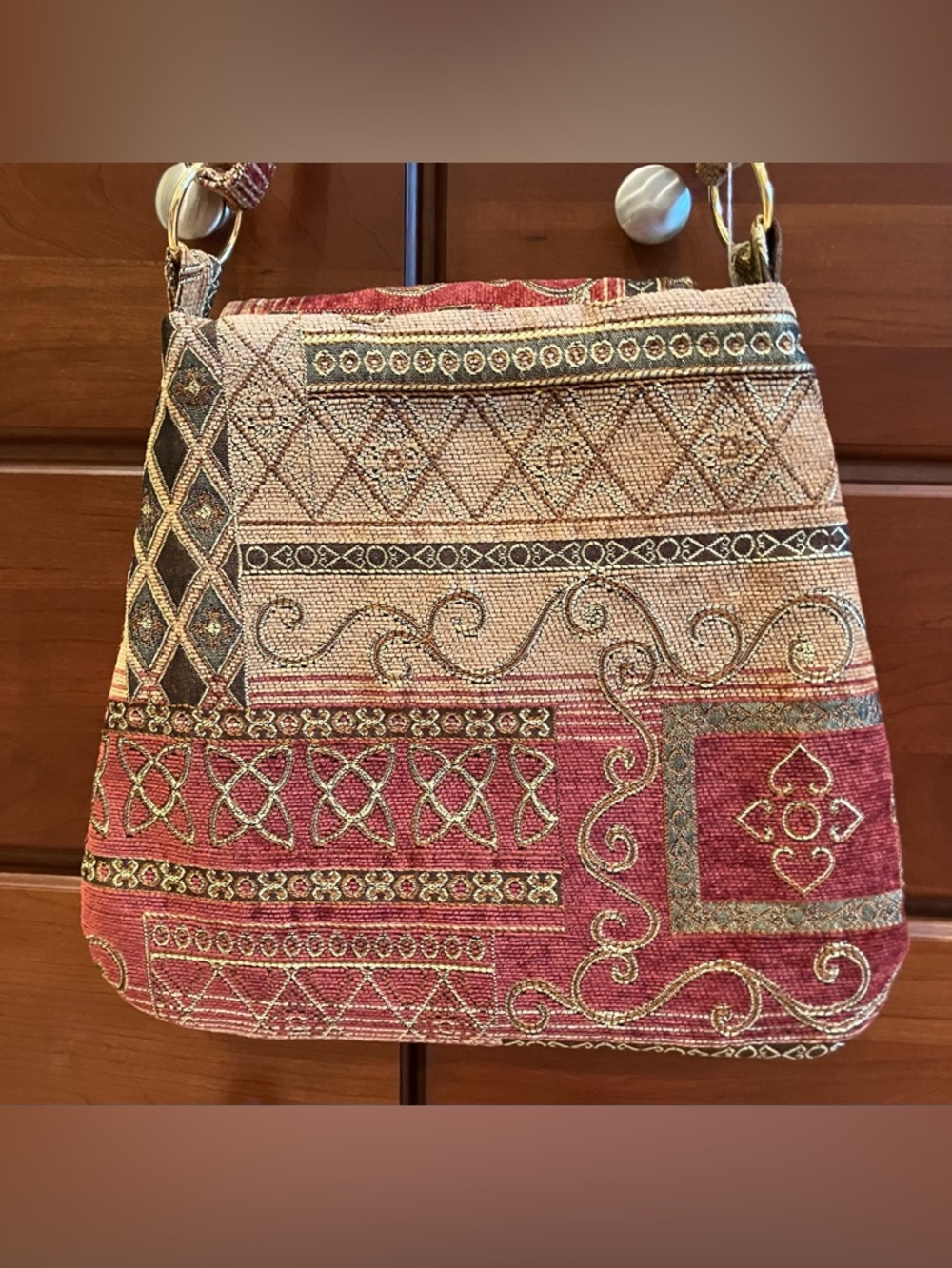 NWT Handmade Tapestry Crossbody Handbag - Picture 3 of 5